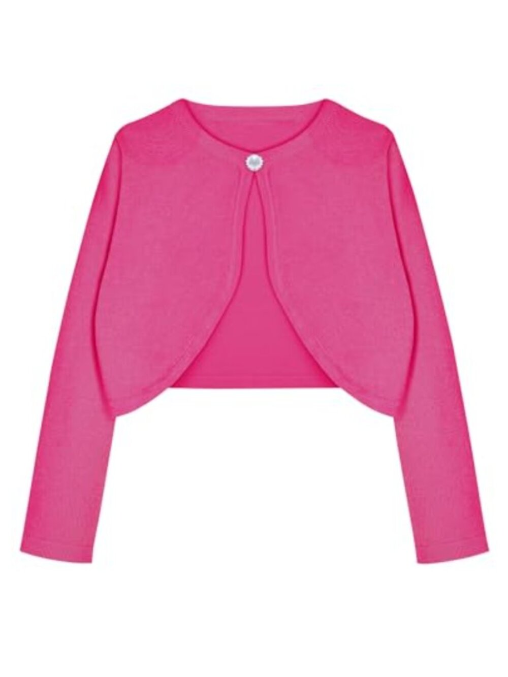 Girls Knit Cardigan Bolero Shrug Long Sleeve Button Closure 65% Viscose Party
